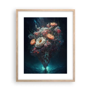 Poszter világos tölgy keretben - Furcsa kert - 40x50 cm