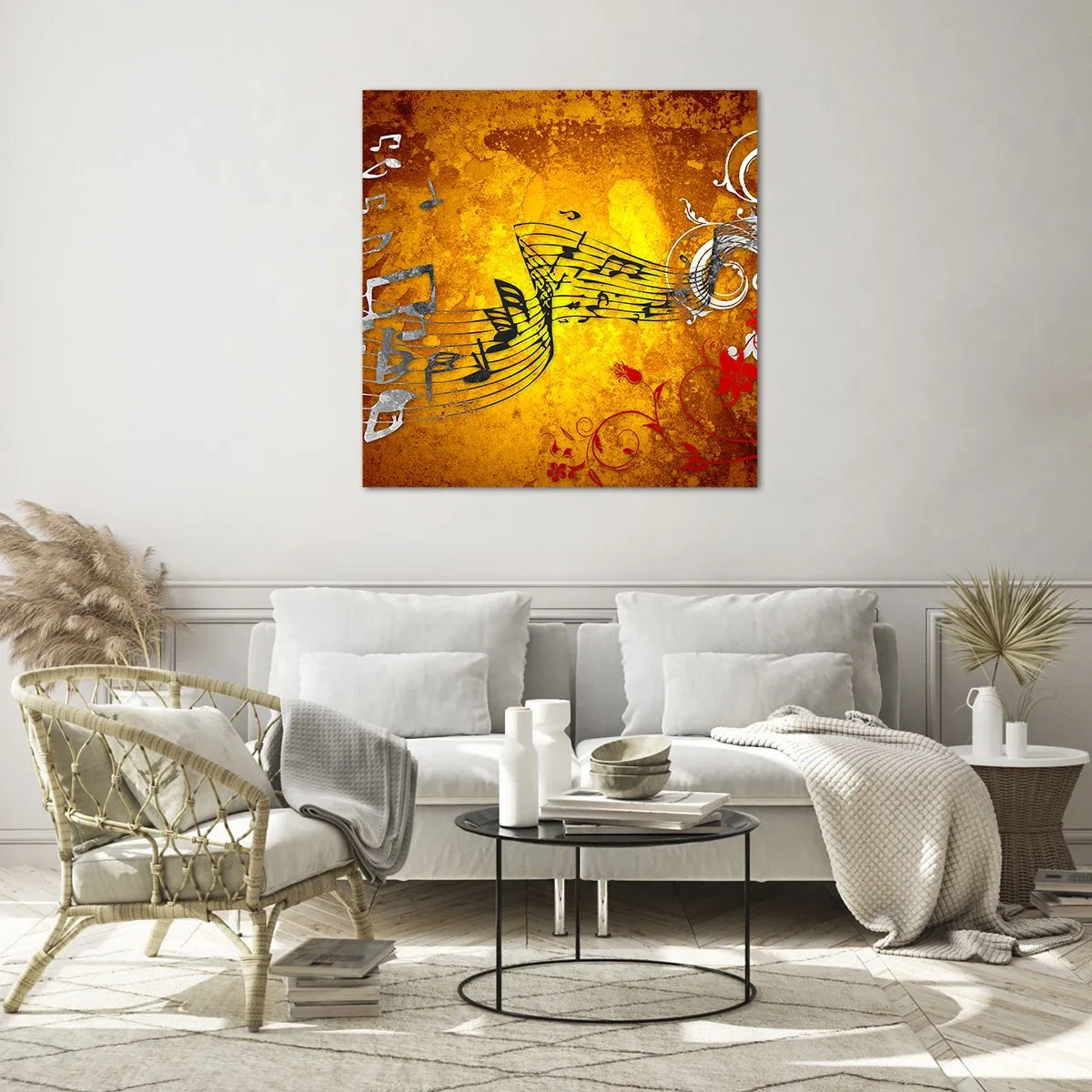 Üveg kép - Áradjon a zene - 60x60 cm