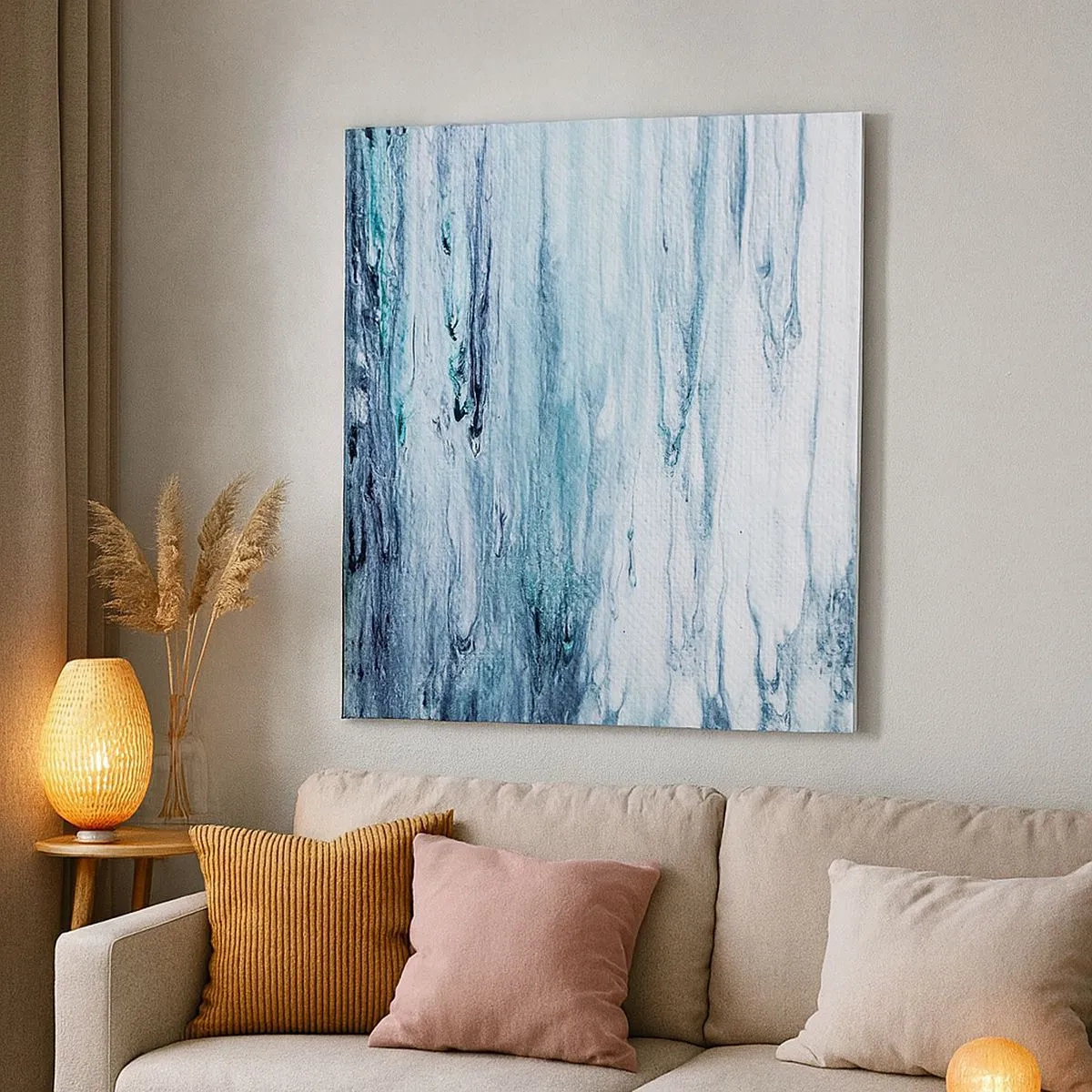 Vászonkép - Kék jégcsapok - 30x30 cm