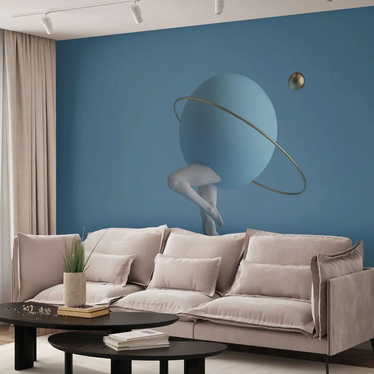 Öntapadós Fotótapéta Deluxe Sticker - És a bolygók megbolondulnak - Absztrakció, Lábak, Háromdimenziós - 250x175 cm