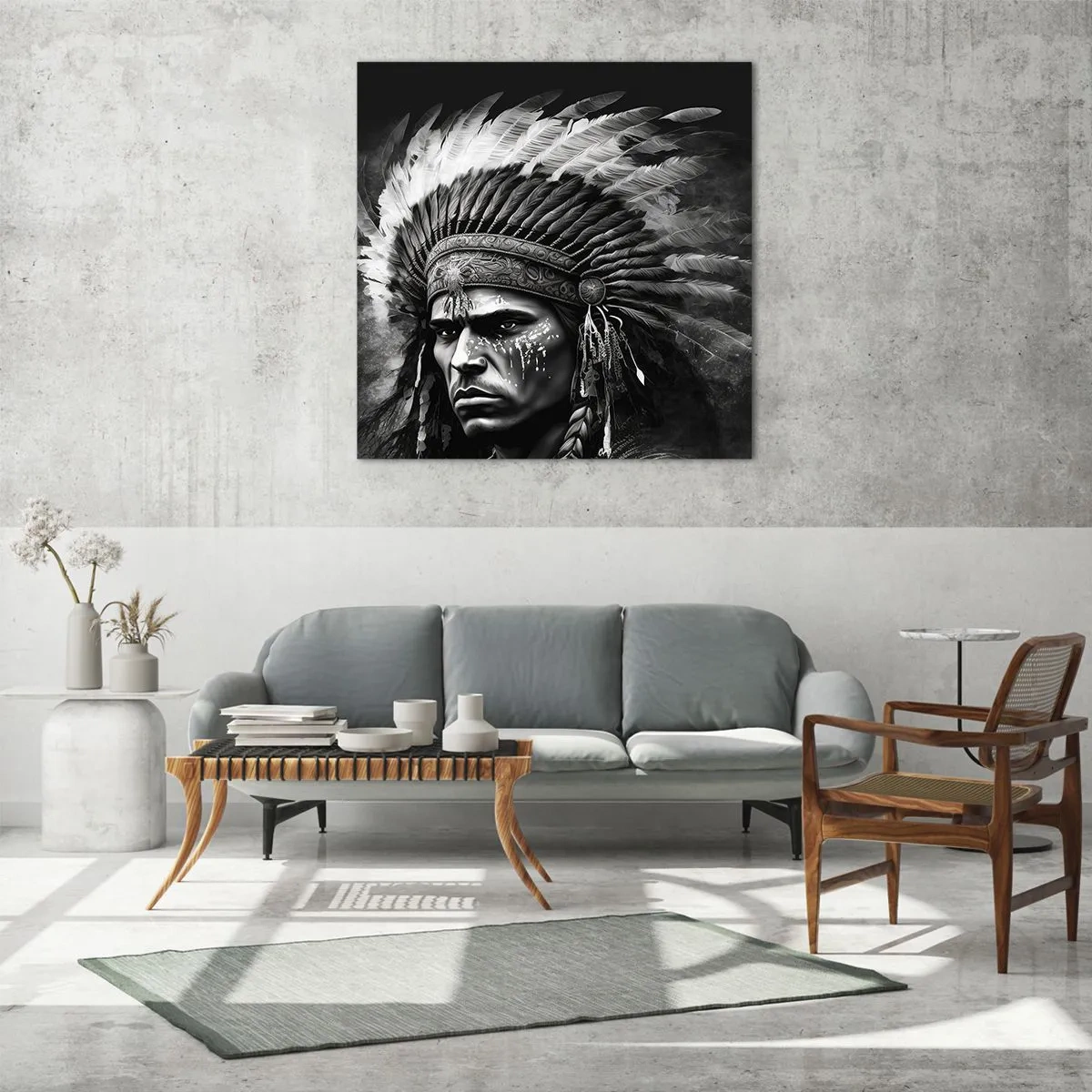 Üveg kép - Vezér és harcos - 40x40 cm