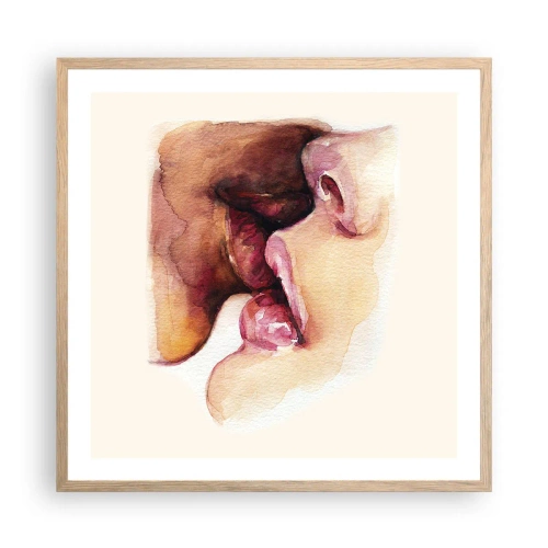 Poszter világos tölgy keretben - Mint éjszaka és nap, föld és ég - 60x60 cm