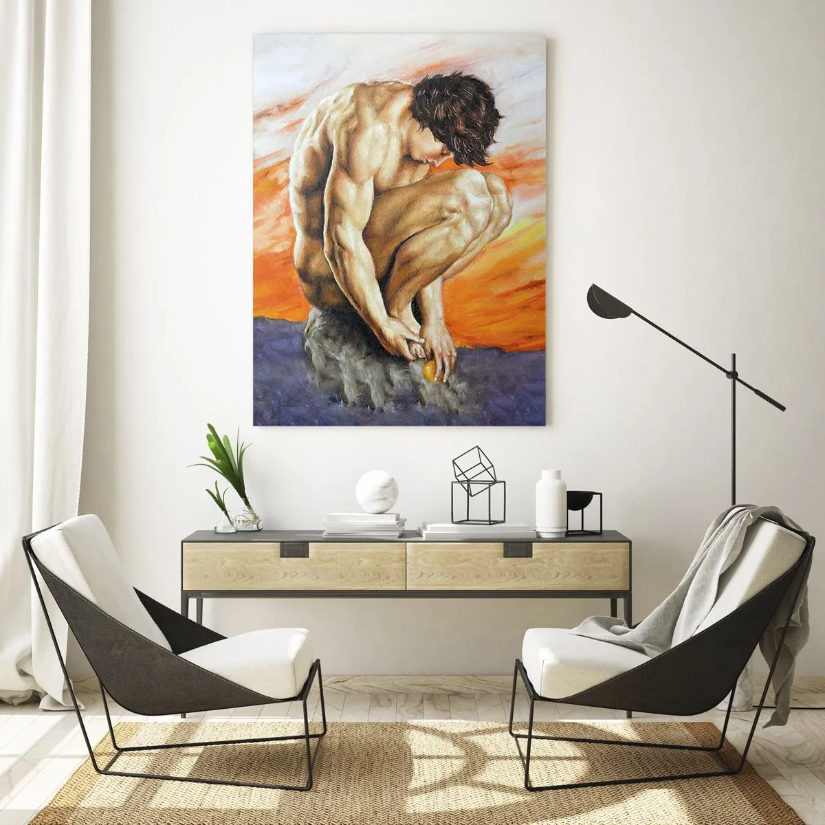 Üveg kép - Elmerülve önmagában - 50x70 cm