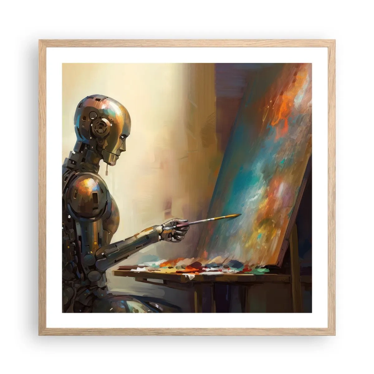 Poszter világos tölgy keretben - A jövő művészete - 60x60 cm