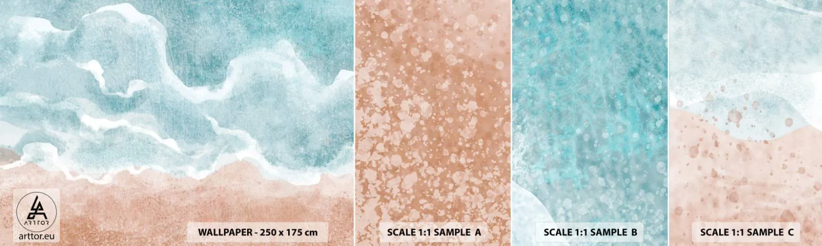 Fotótapéta Minta Öntapadós Deluxe Sticker - Felhő absztrakció - Strand, Tájkép, Tenger - 100x30 cm