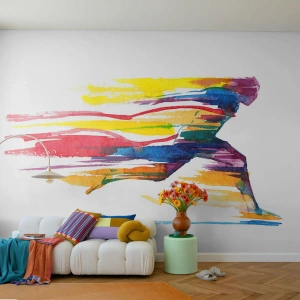 Fotótapéta Premium Canvas - Futás a szivárványon - Absztrakció, Sport, Futó - 450x315 cm