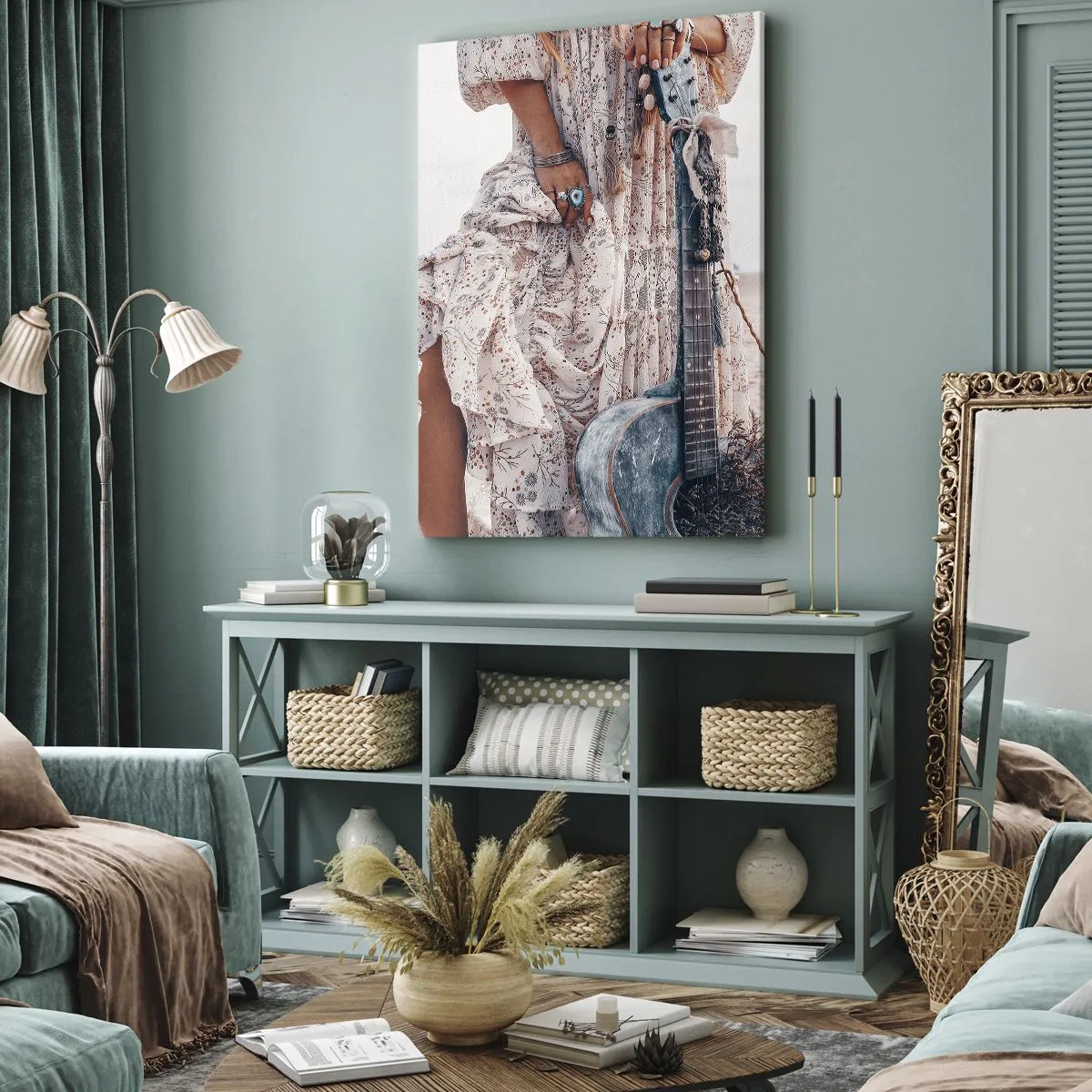 Vászonkép - Hippik az úton - 55x100 cm