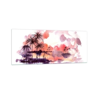 Üveg kép - A trópusok nyugalma vörösben - 100x40 cm