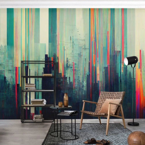 Fotótapéta Premium Sand - Futurisztikus város - Absztrakció, Technológia, Város - 250x175 cm