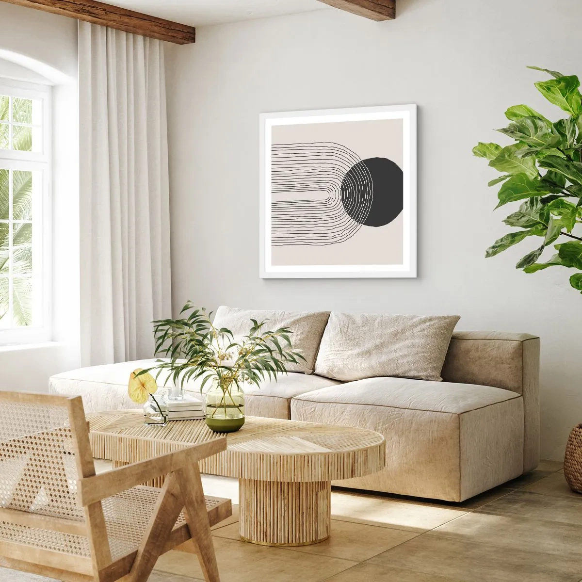 Poszter fekete keretben - Remegés és biztosság - 60x60 cm