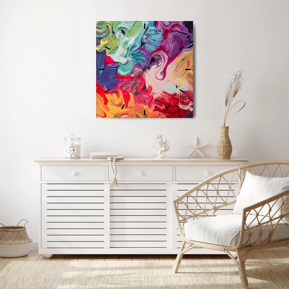 Falióra, Óra - Színek születése - 30x30 cm