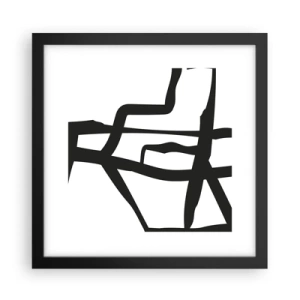 Poszter fehér keretben - Fekete-fehér konstrukció - 30x30 cm