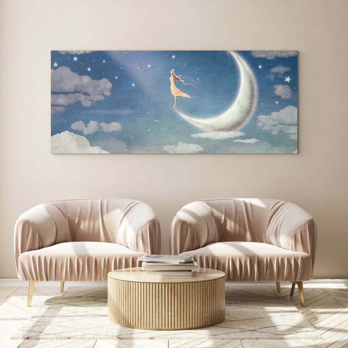 Üveg kép - Kék udvarló - 100x40 cm