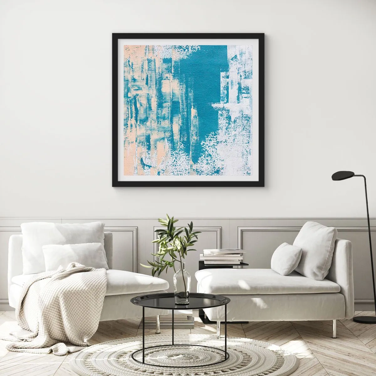 Poszter fehér keretben - Jégcsapon keresztül - 60x60 cm