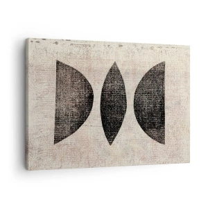 Vászonkép - Etnikai formák sötét tónusokban világos háttéren - 70x50cm - Etnikai absztrakció - Modern fali dekoráció nappalihoz és hálószobához ARTTOR