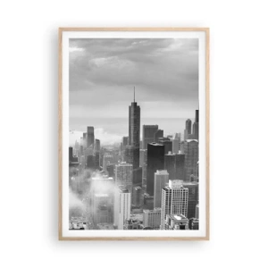 Poszter világos tölgy keretben - Amerikai táj - 70x100 cm