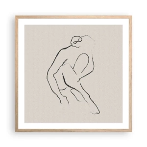 Poszter világos tölgy keretben - Intim vázlat - 60x60 cm