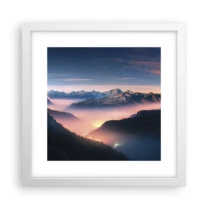 Poszter fekete keretben - Fény a völgyekben - 30x30 cm