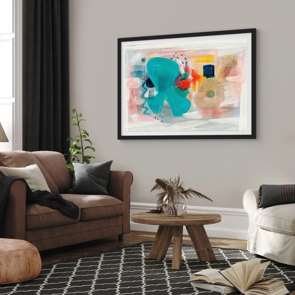 Poszter fehér keretben - Színes játék - 70x50 cm