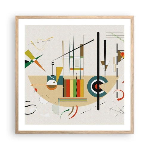 Poszter világos tölgy keretben - És nevet a világ - 60x60 cm