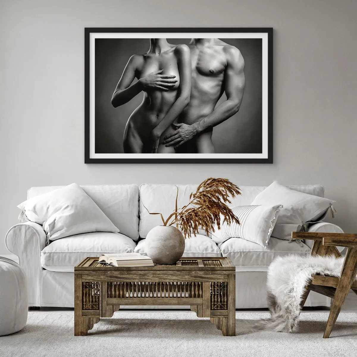 Poszter fehér keretben - Ádám és Éva - 70x50 cm