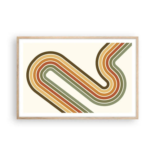 Poszter világos tölgy keretben - Cikkcakkban a célba - 91x61 cm