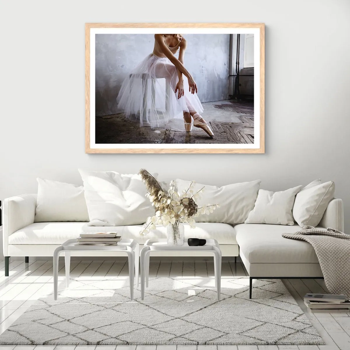 Poszter világos tölgy keretben - Mielőtt a rámpa fényei kigyúlnak - 50x40 cm