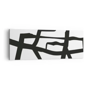 Vászonkép - Fekete-fehér konstrukció - 140x50 cm
