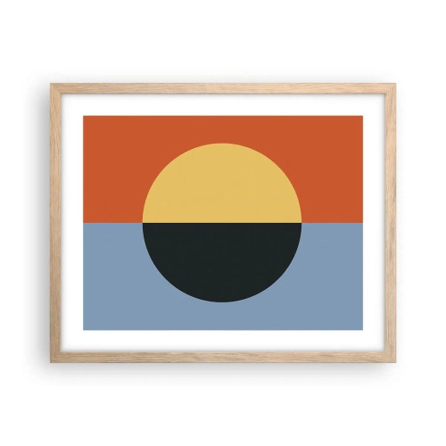 Poszter világos tölgy keretben - A meleg és a hideg kompozíciója - 50x40 cm