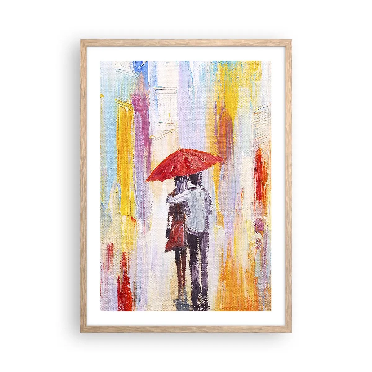 Poszter világos tölgy keretben - Hadd essen az eső - 50x70 cm