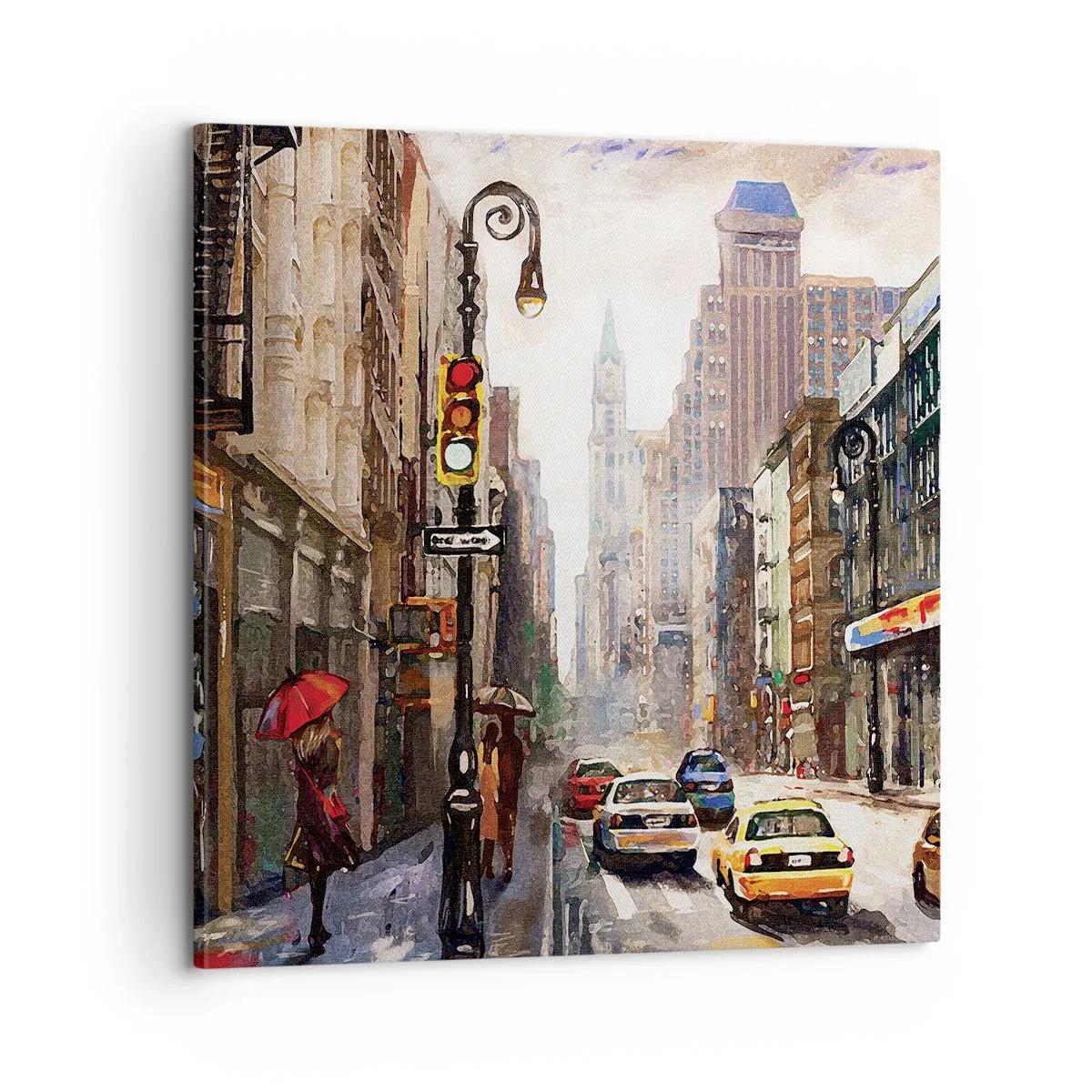 Vászonkép - New York – esőben is színes - 60x60 cm