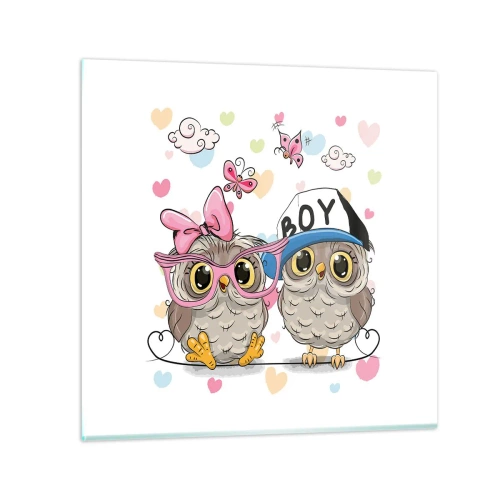 Üveg kép - Szeressük egymást! - 50x50 cm