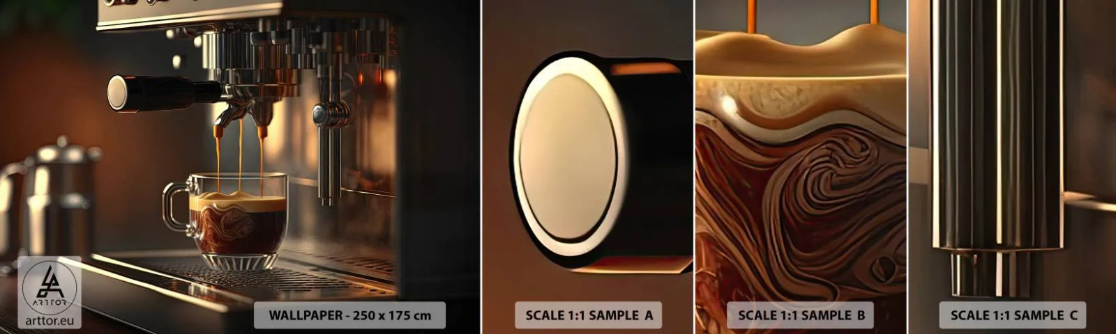 Fotótapéta Minta Standard Eco - Egy érzéki főzet - Kávé, Kávéautómata, Gasztronómia - 100x30 cm