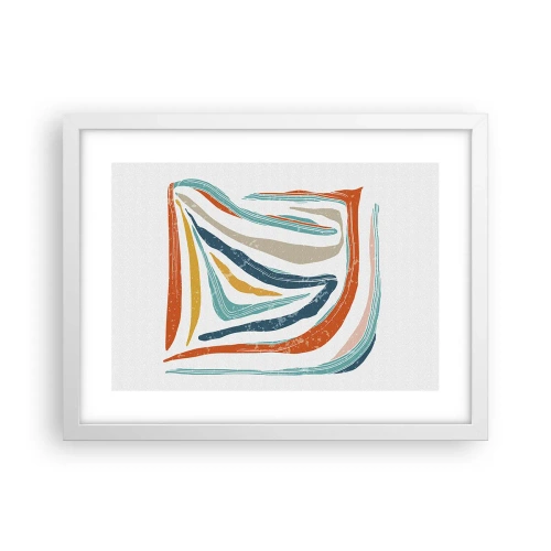 Poszter fekete keretben - Barátságosan mosolygó absztrakció - 40x30 cm