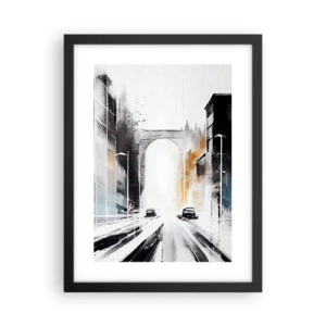 Poszter fehér keretben - Várostanulmány: építészet és mozgás - 30x40 cm