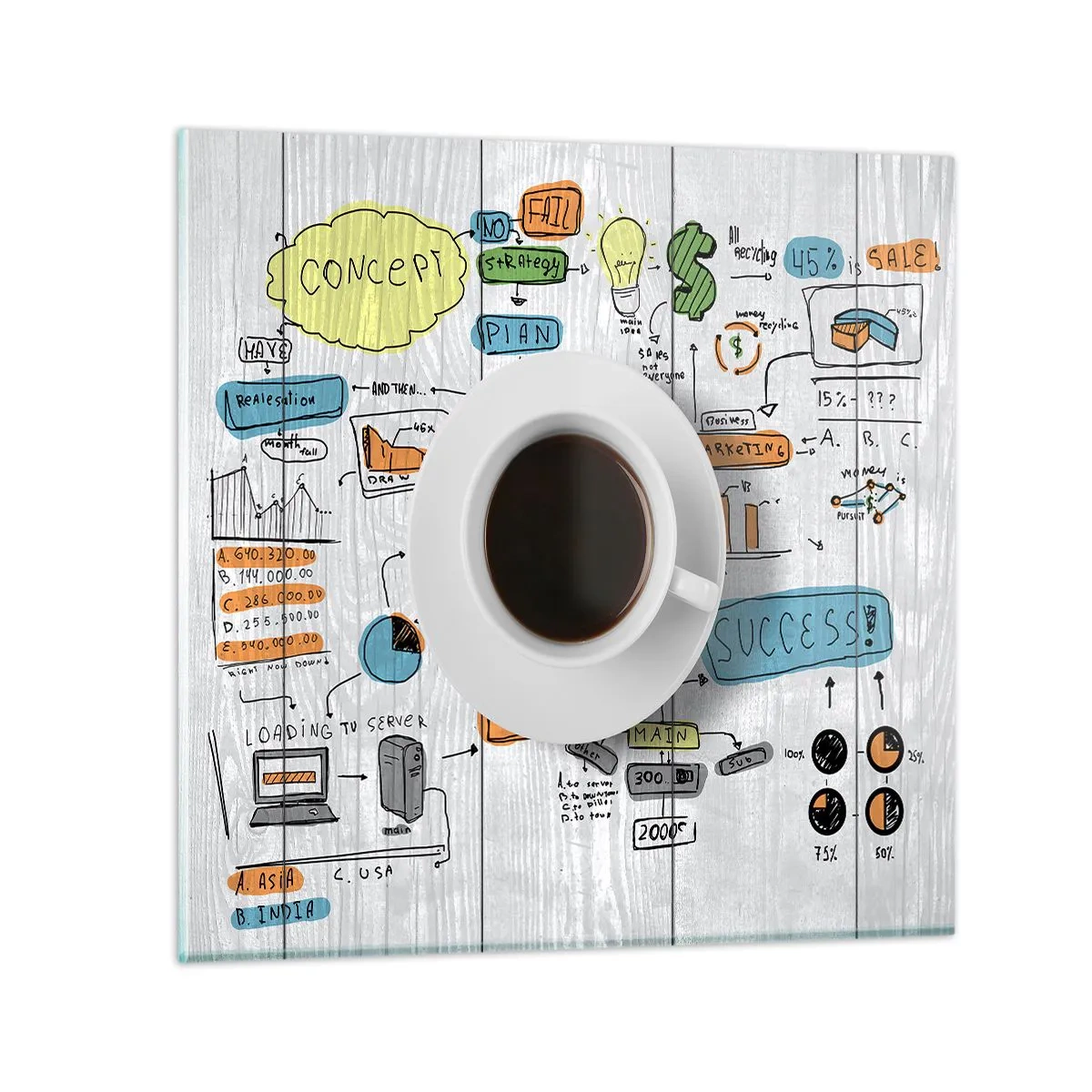 Üveg kép - Ideje szünetet tartani - 40x40 cm