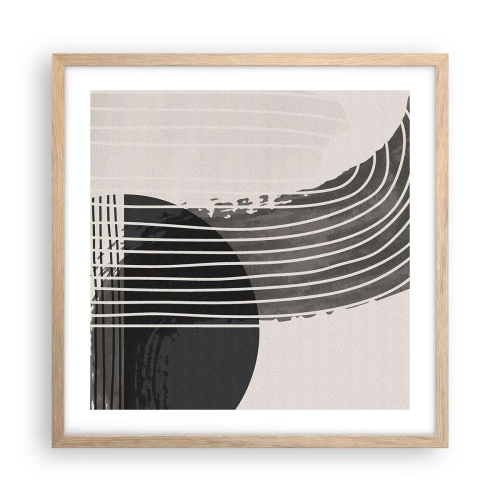 Poszter világos tölgy keretben - Oda és vissza - 50x50 cm