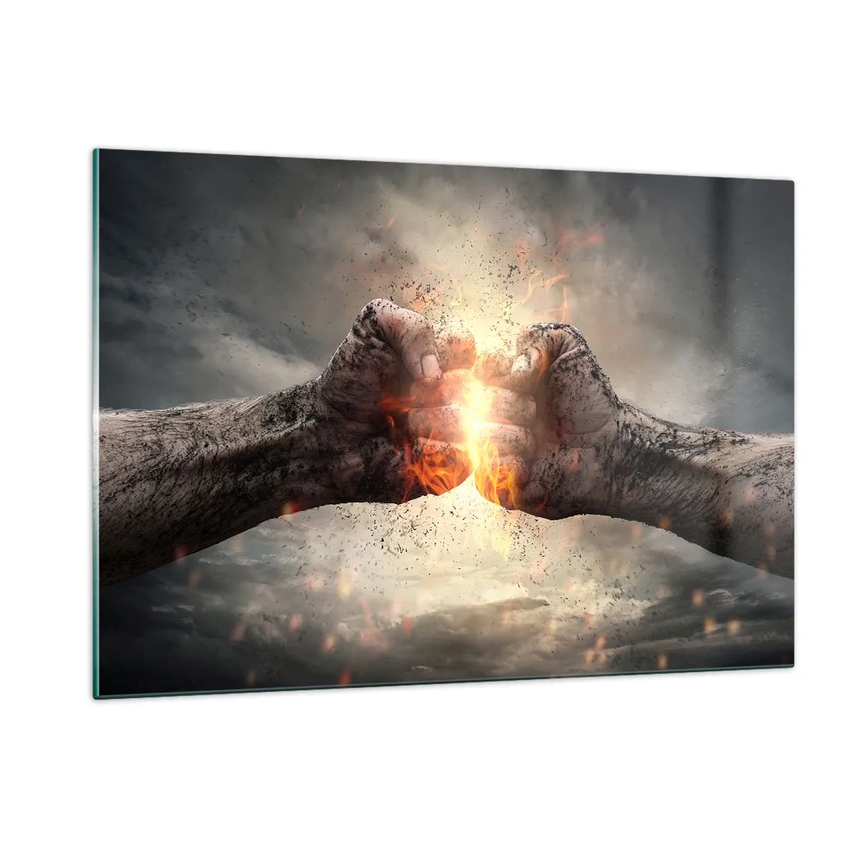 Üveg kép - Harcolj - 120x80 cm
