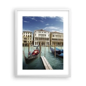 Poszter fekete keretben - Paloták kékben - 40x50 cm