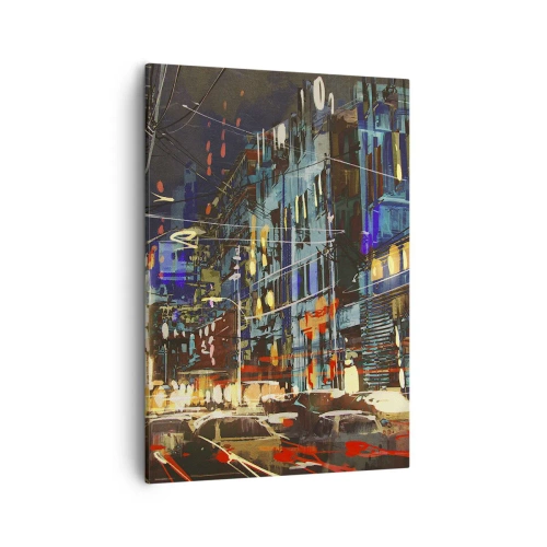 Vászonkép - Esti utcai nyüzsgés - 50x70 cm