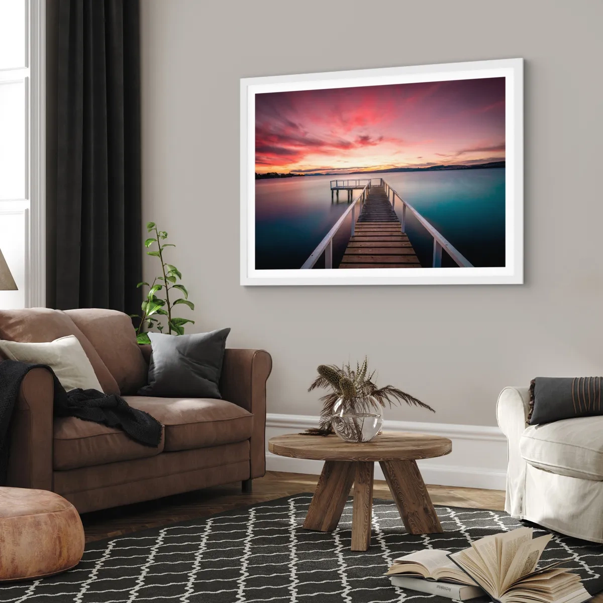 Poszter fekete keretben - Az este szelíd lángja - 100x70 cm