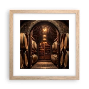 Poszter világos tölgy keretben - Hangulatos pince - 30x30 cm