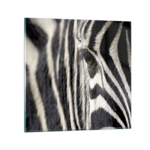 Üveg kép - Csíkos portré - 30x30 cm