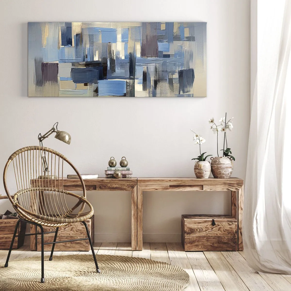 Vászonkép - Kék építmény - 100x40 cm