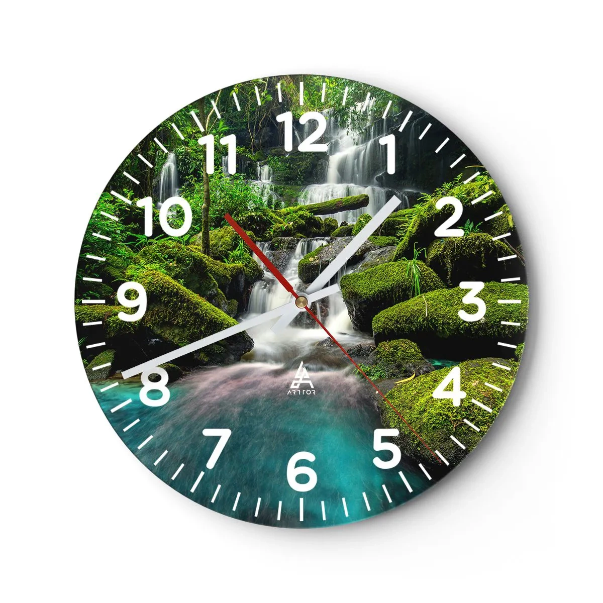 Falióra, Óra - Türkiz, zafír és folyékony ezüst - 40x40 cm