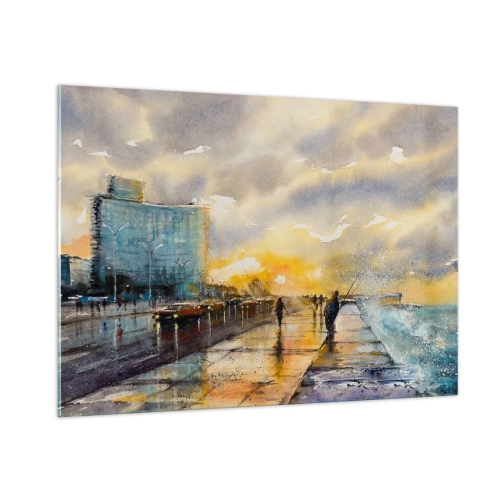 Üveg kép - Élet a parton - 100x70 cm