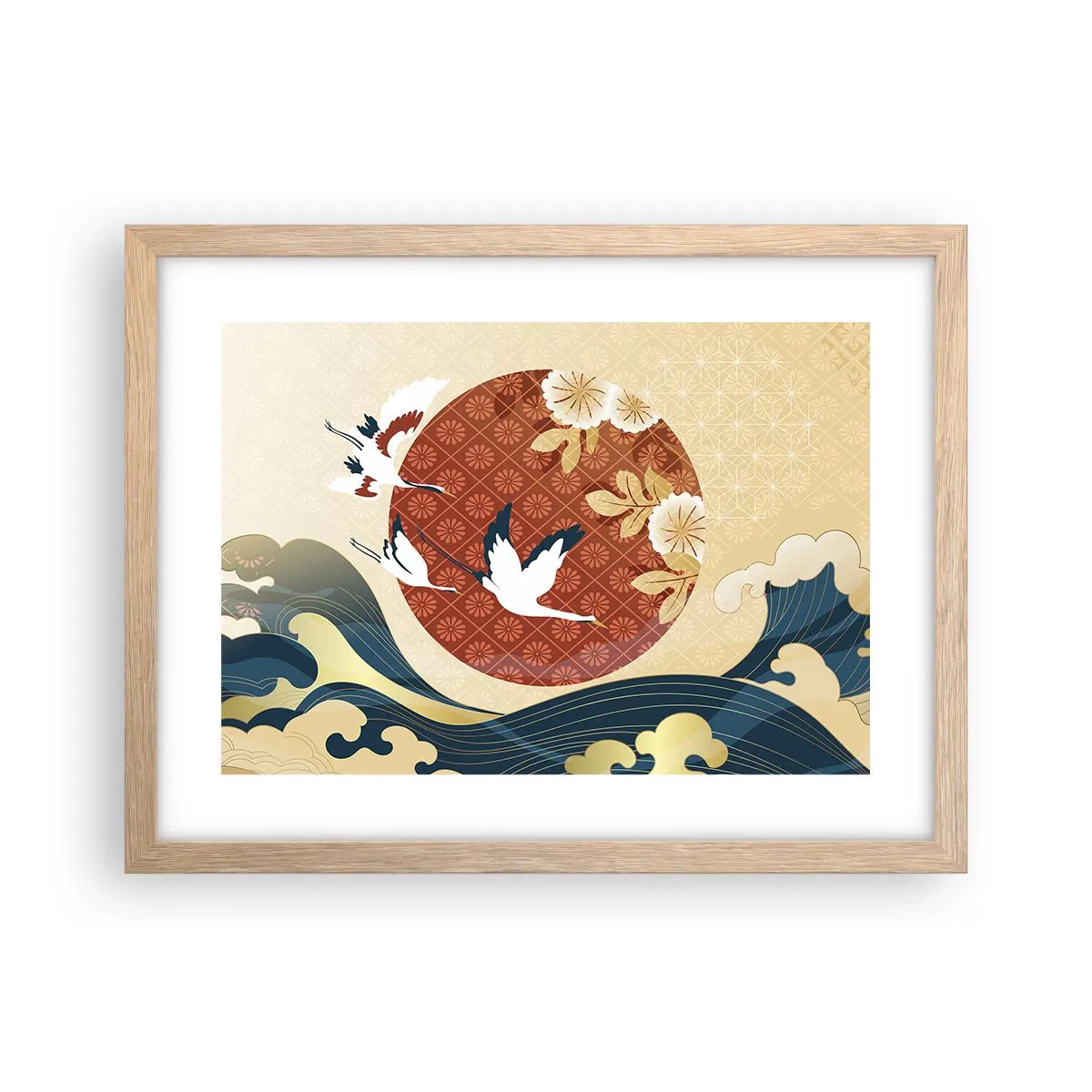 Poszter világos tölgy keretben - Japán mese - 40x30 cm
