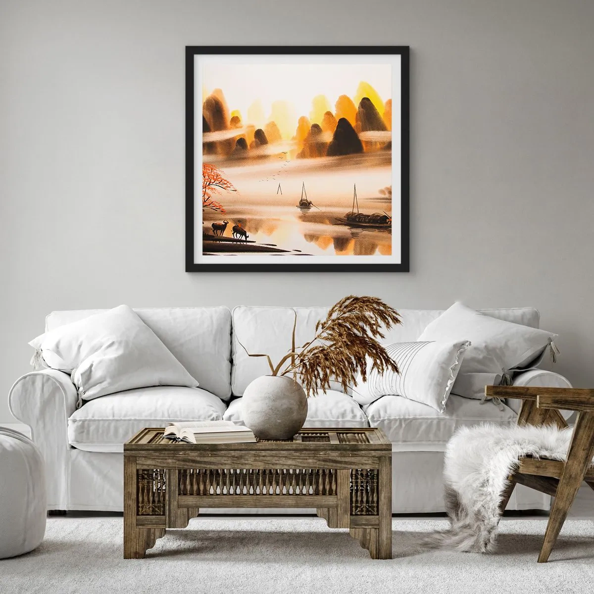 Poszter fehér keretben - Távolabb, mint a Távol-Kelet - 60x60 cm