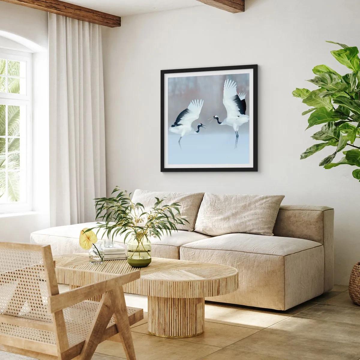 Poszter fehér keretben - Tánc a ködben - 60x60 cm