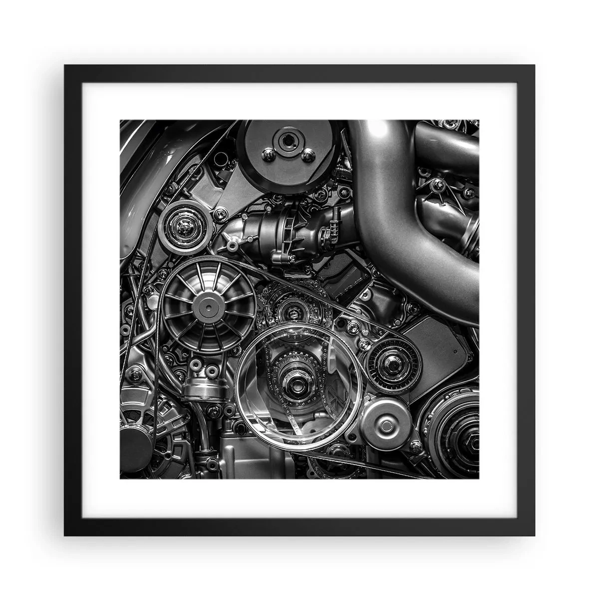 Poszter fehér keretben - A mechanika költészete - 40x40 cm